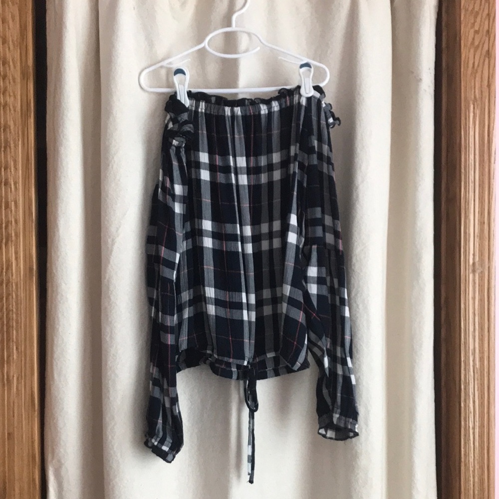 S black off the shoulder shirt.